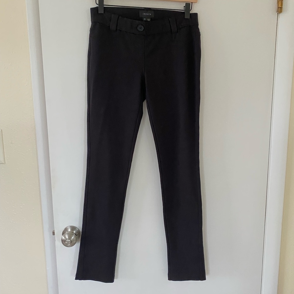 Theory Black Ponte Pull-on Pants Minimalist Capsule size small